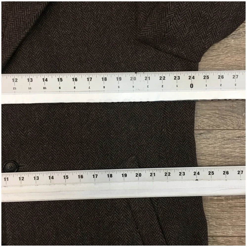 JOS‎ A BANK Mens Tweed Overcoat Long Coat Jacket Wool Size 40S Casual Blazer